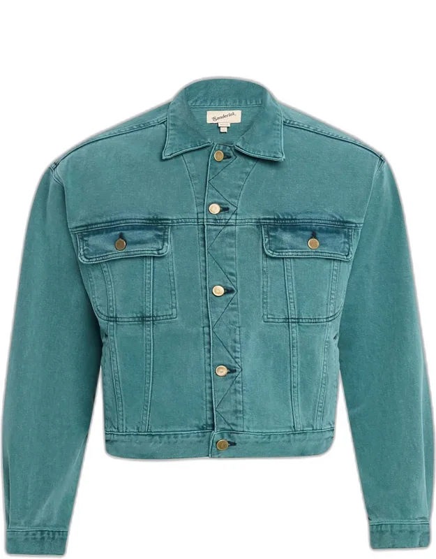 Cropped Washed Denim Jacket