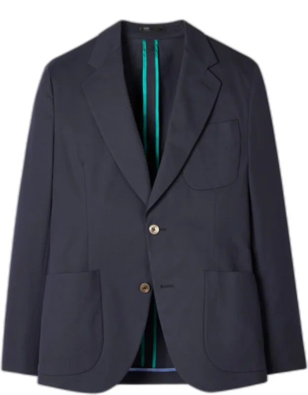 Cotton-twill Patch-pocket Blazer
