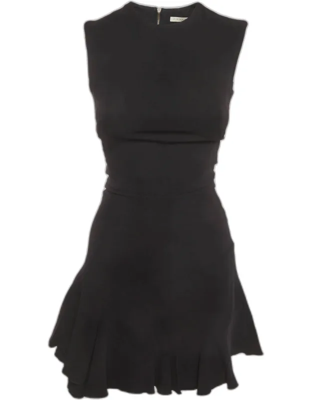 Silk And Wool Blend Ruffled Mini Dress