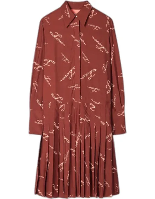 'love' Print Shirt Dress
