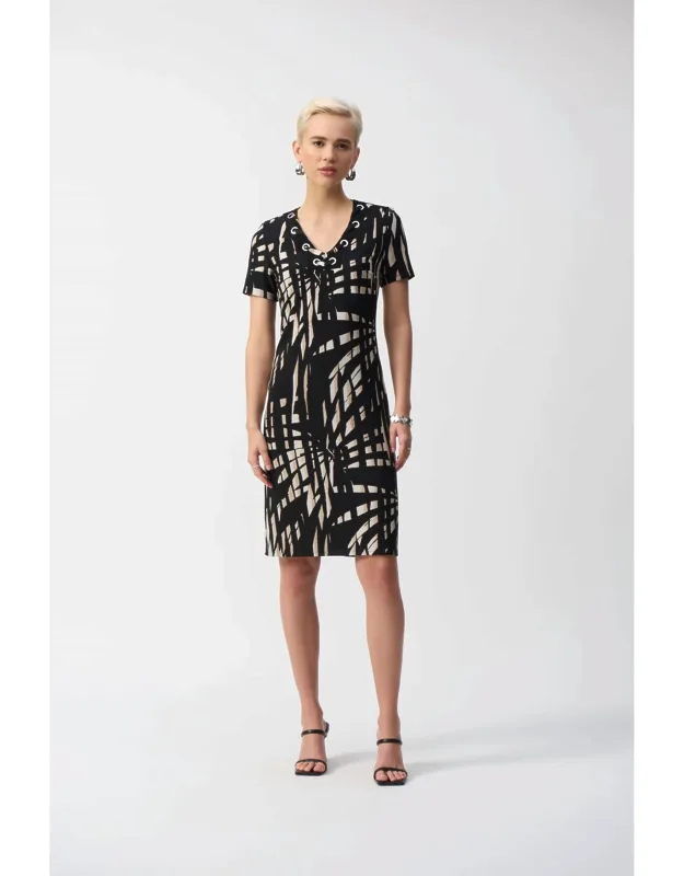 Tropical Print Silky Knit Shift Dress
