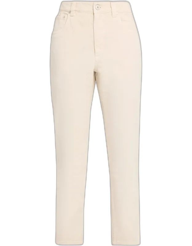 Dyed Cotton Twill Slim-leg Ankle Pants