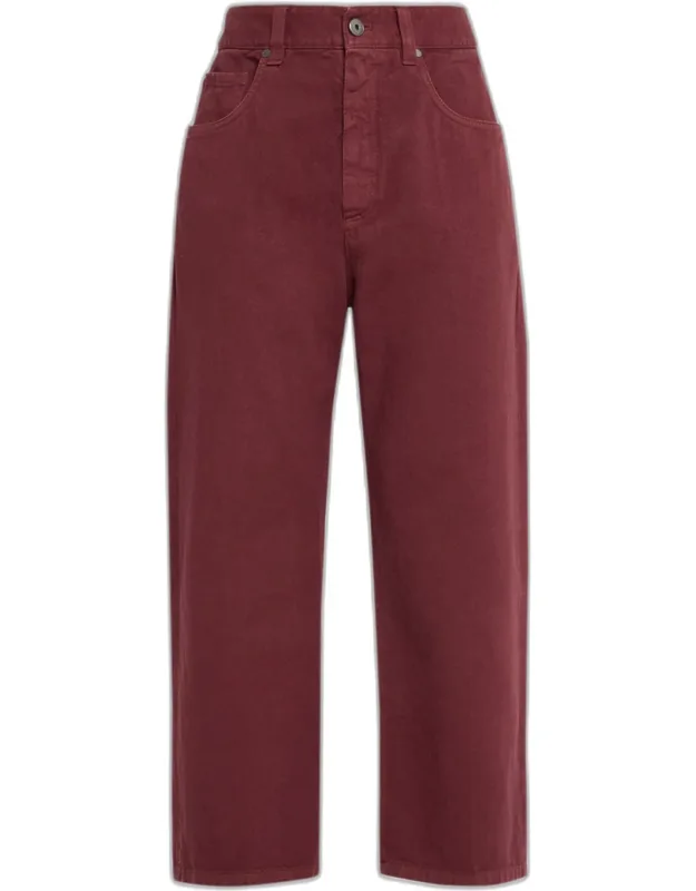 Dyed Cotton-twill Relaxed-leg Ankle Pants