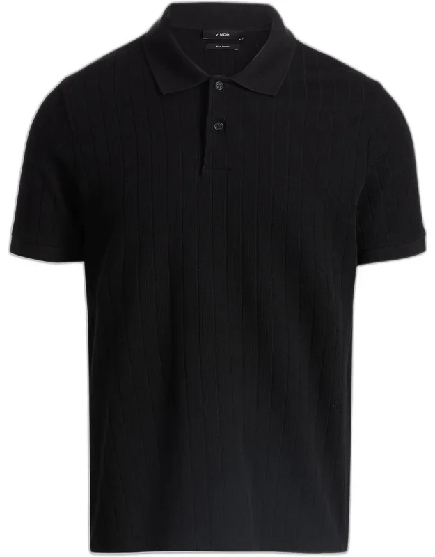 Drop-needle Stripe Pima Cotton Polo Shirt