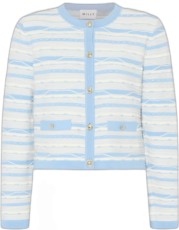 Striped Button-front Cardigan