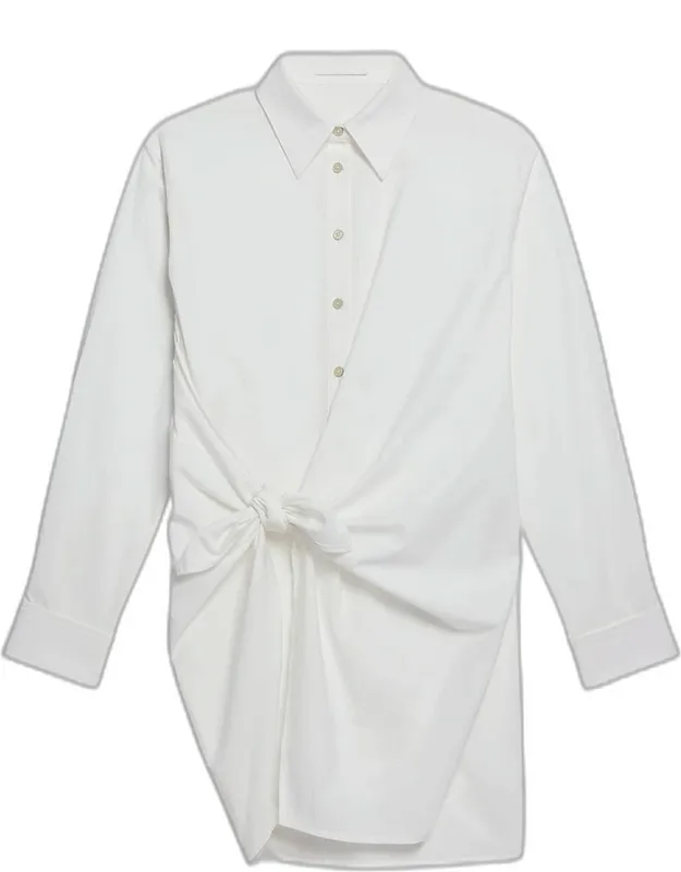 Knotted Cotton Shirtdress