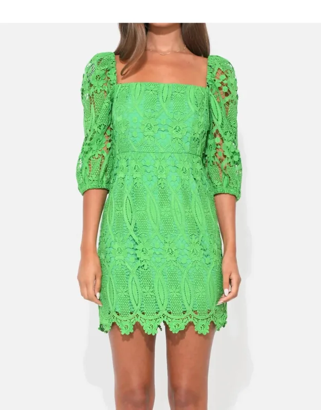 Puff Sleeve Lace Dress