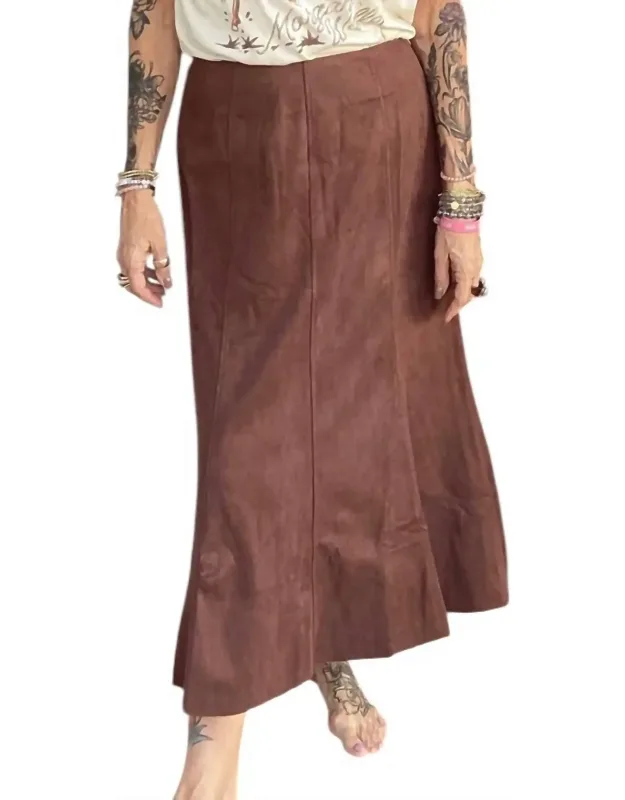 Long Suede Skirt