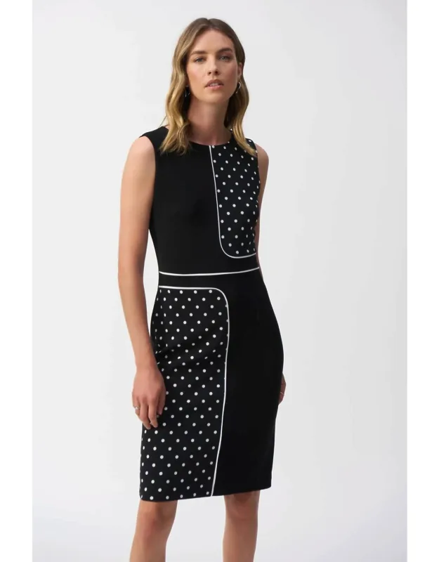 Polka Dot Sleeveless Sheath Dress