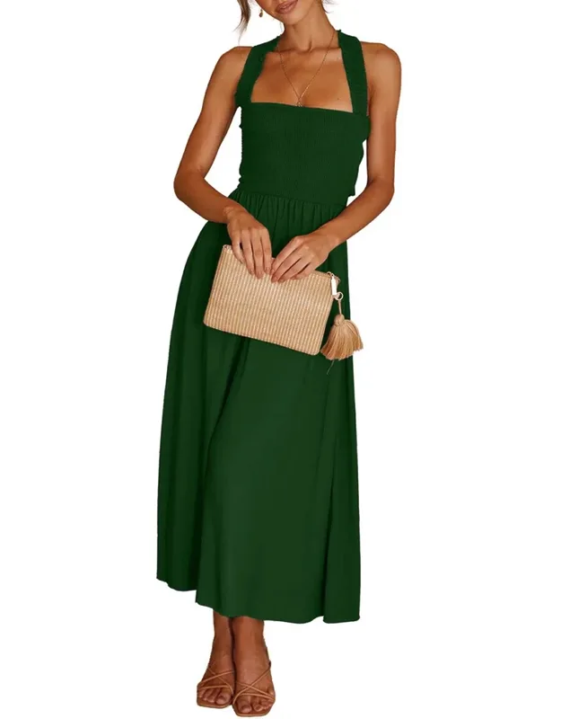 Solid Midi Dress