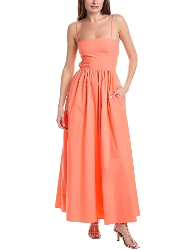 Poplin Open Back Maxi Dress