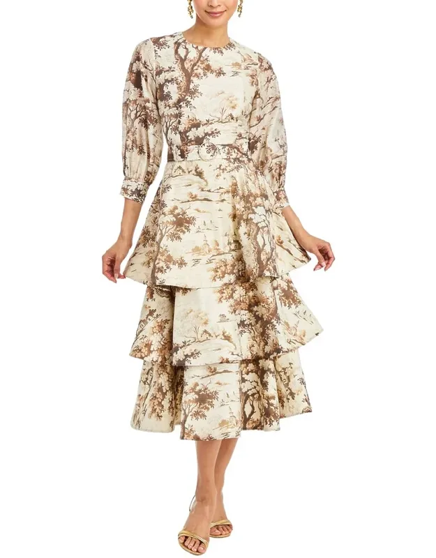 Convertible Linen-blend Midi Dress