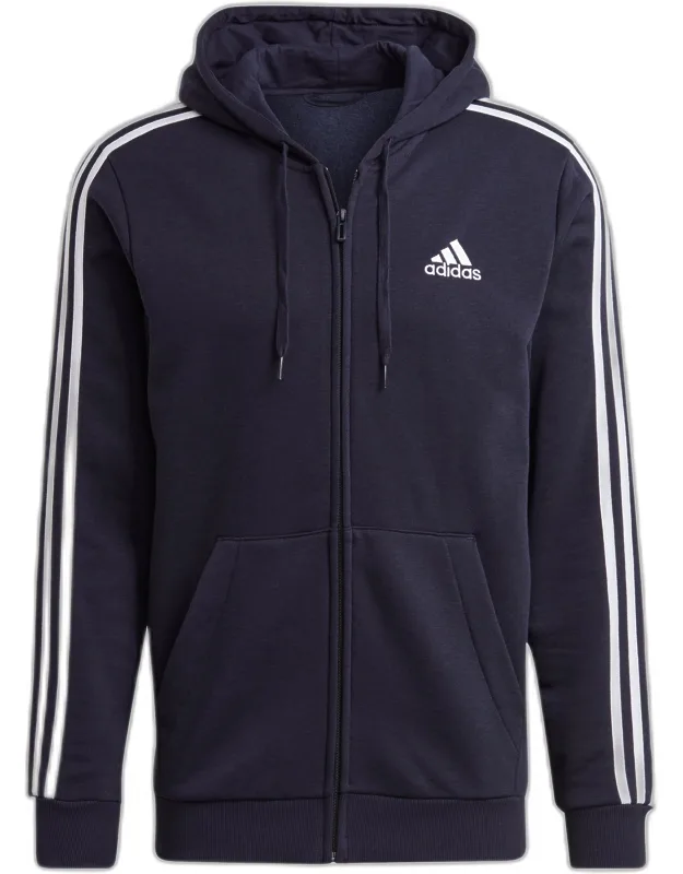 Essentials Fleece 3-stripes Full-zip Hoodie