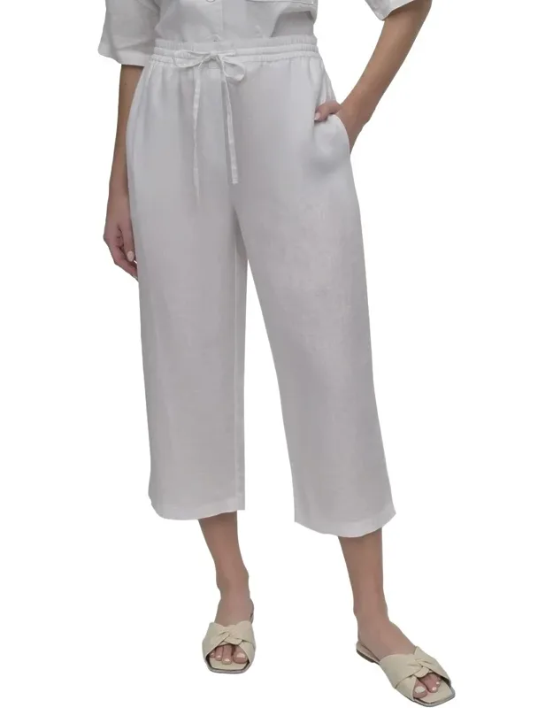 Pull-on Straight Leg Linen Pants