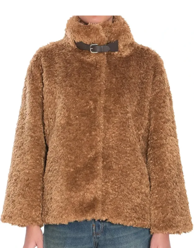 Buckle Detail Shearling Coat