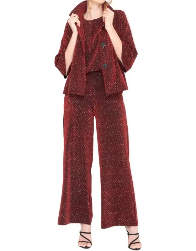 Wide Leg Rhinestone Pants