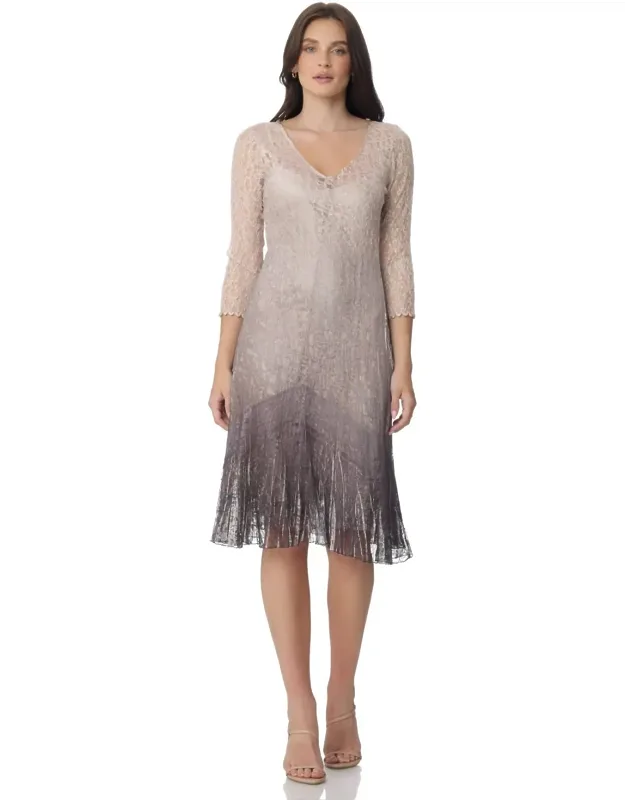 Lace Three-quarter Sleeve Dress