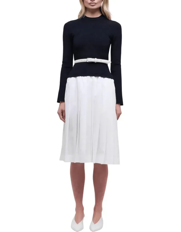 Long Sleeve Belted Midi Dress