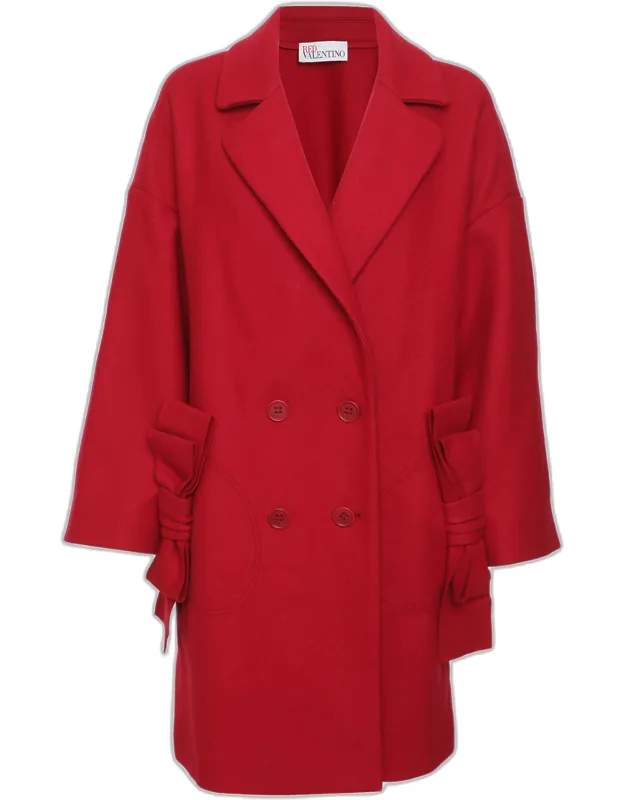 Wool Blend Double Breasted Coat