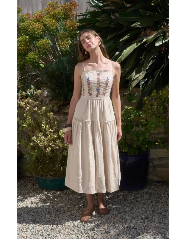 Scallop Midi Dress