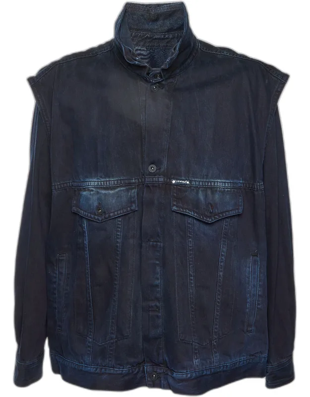 Gradient Arrows Denim Button Up Jacket