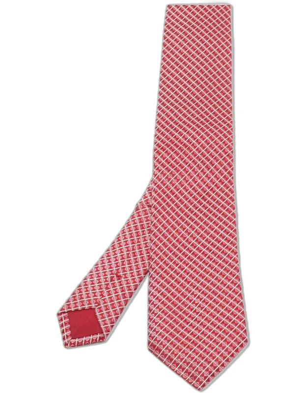 Geometric Patterned Jacquard Silk Tie