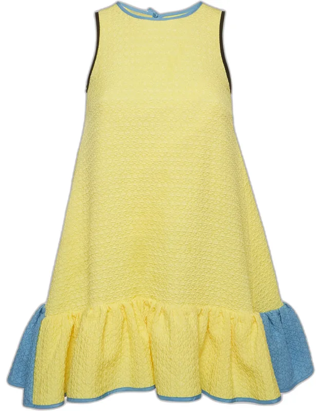 Textured Synthetic Ruffled Mini Dress