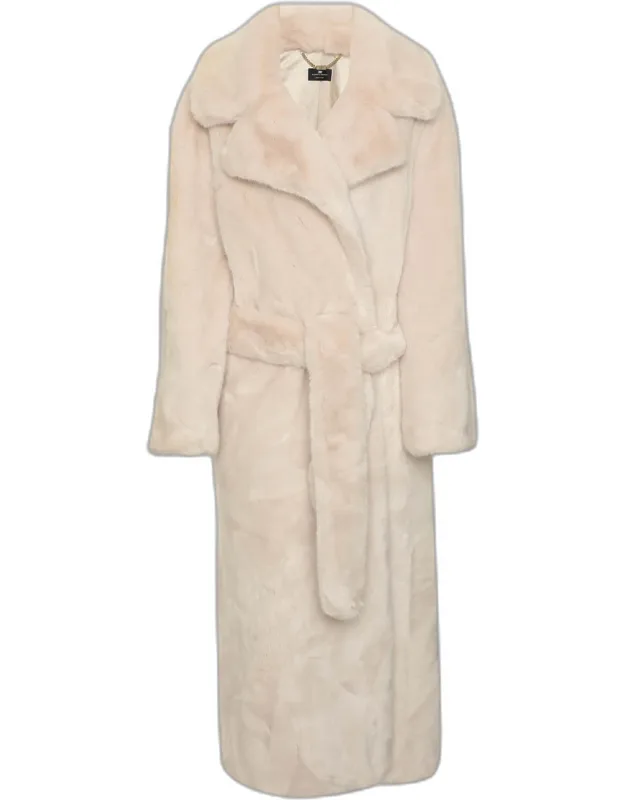 Faux Fur Belted Coat