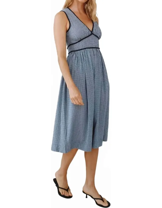 Fit And Flare V-neck Midi Dress
