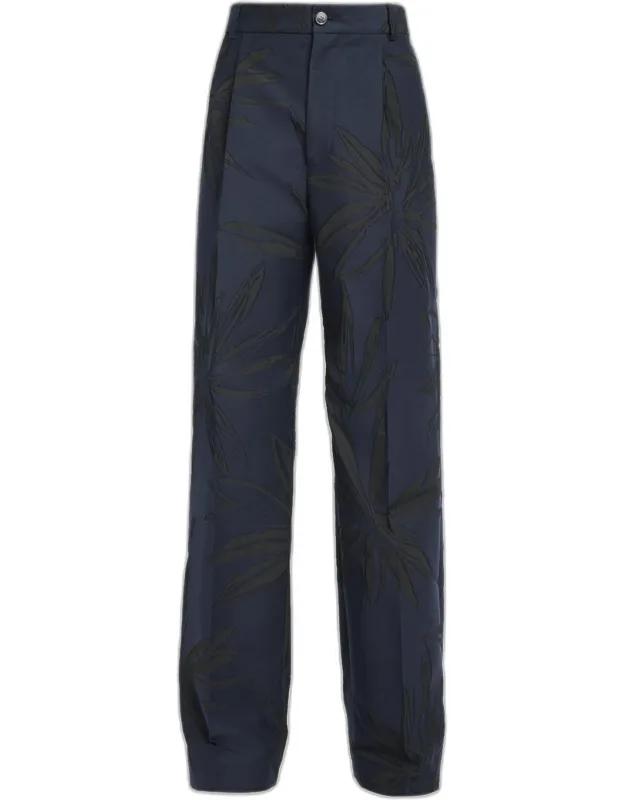 Penrud Floral Wide-leg Pleated Pants