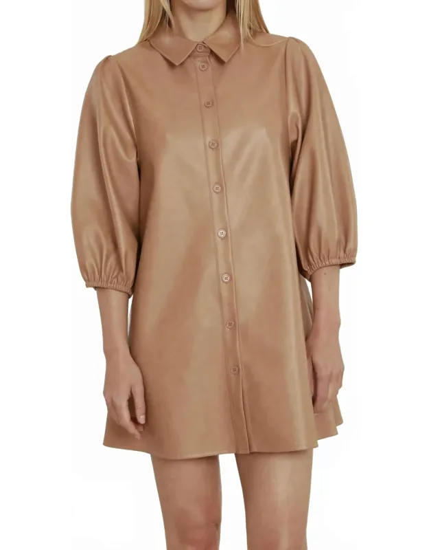 Soft Vegan Leather Tunic Top