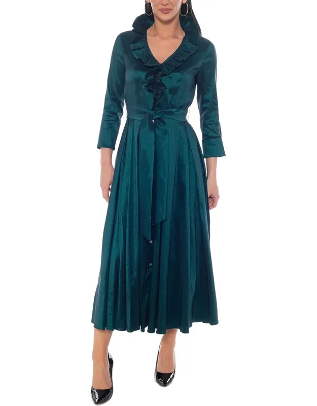 Ruffle Collar Shirt Dress