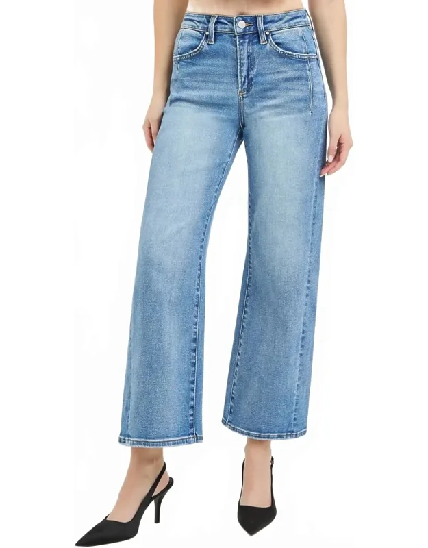 High Rise Slouchy Crop Wide Leg Jeans