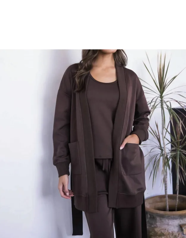 Ribbed Contrast Robe