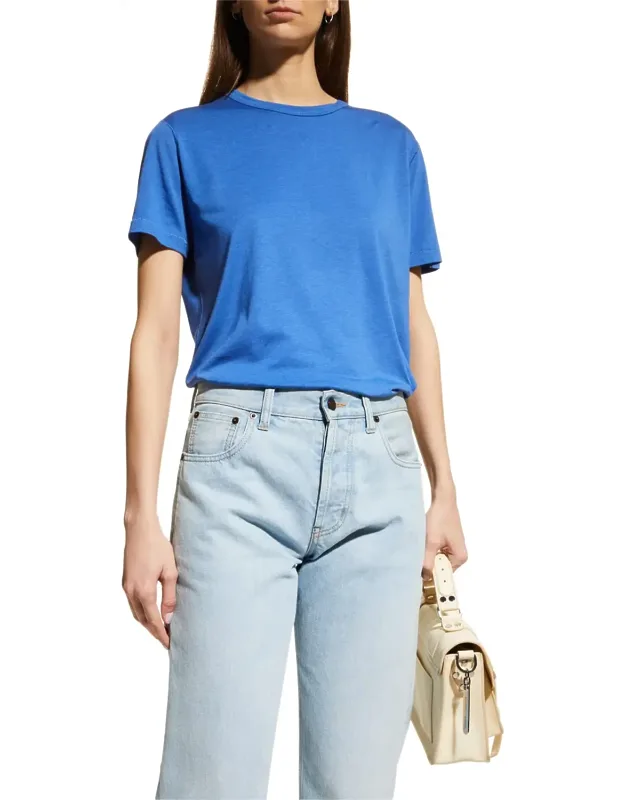 Lyocell Cotton Semi-relaxed Short-sleeve Crewneck Tee