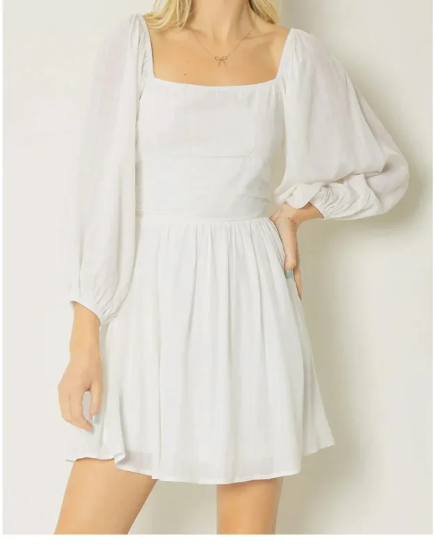 Self Tie Closure Mini Dress