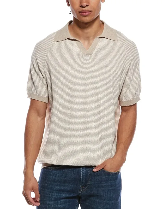 Striped Mixy Johnny Collar Shirt