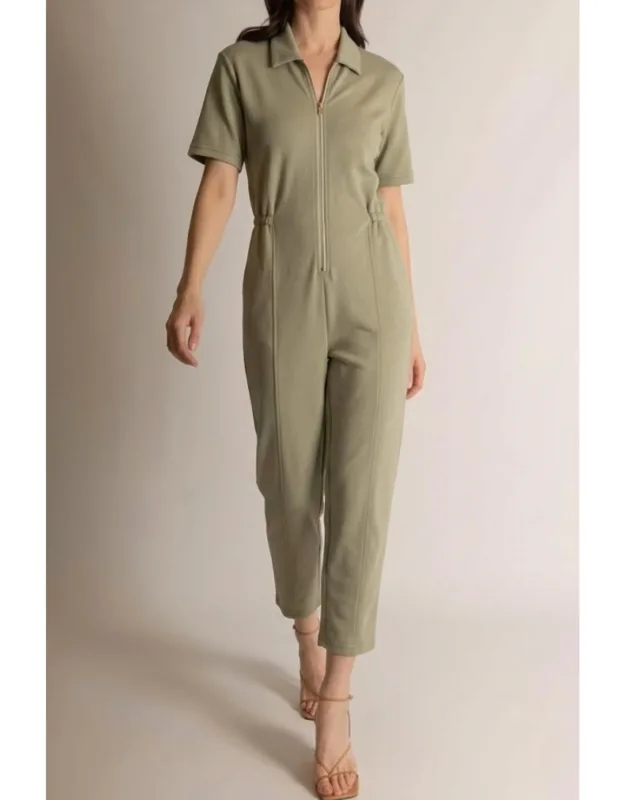 Front Zipper Jumpsuit