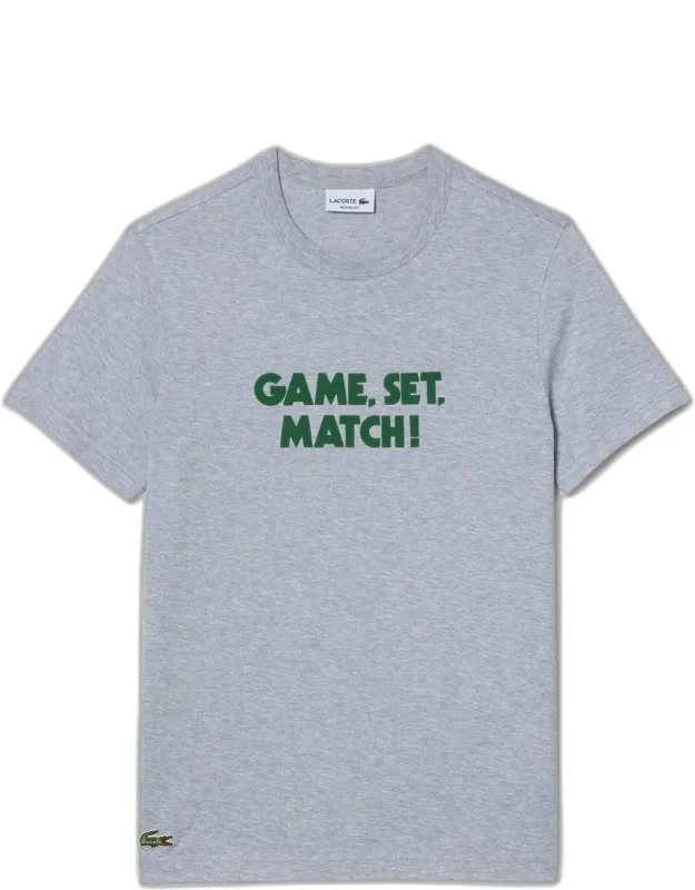 Pique Effect Slogan T-shirt