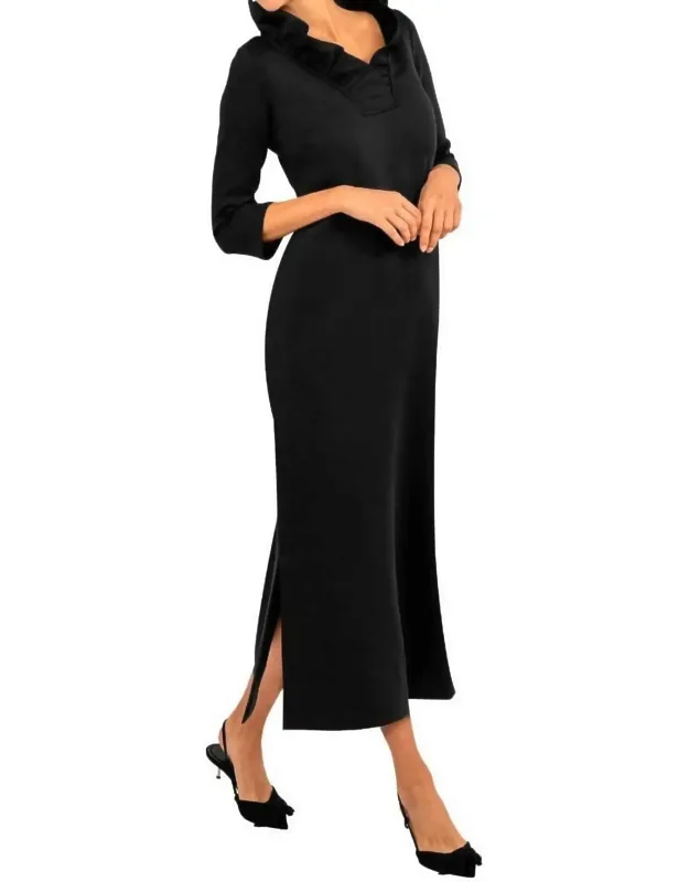 Ruffneck Solid Dress