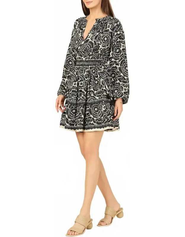 Lani Mini Dress - A-line, 100% Cotton, Elasticated Waistband