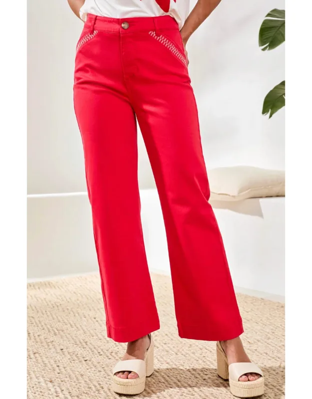 Ankle Pants With Embroidery