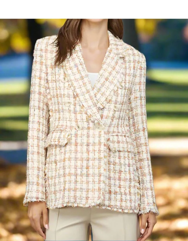 Fray Detail Tweed Blazer