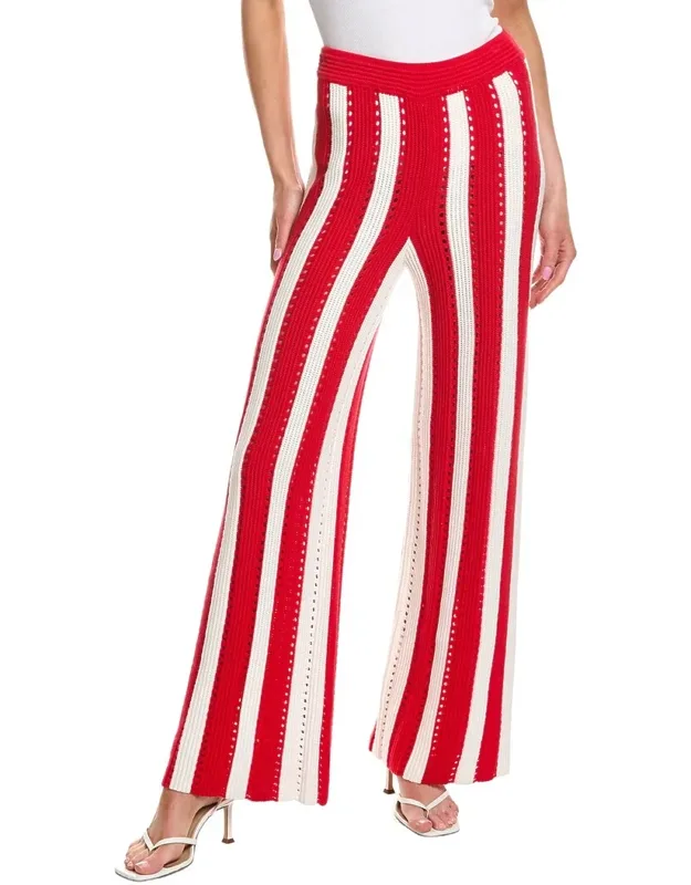 Knit Stripe Wool-blend Pants
