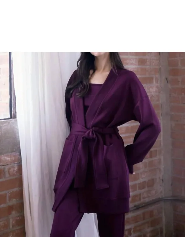 Ribbed Contrast Robe