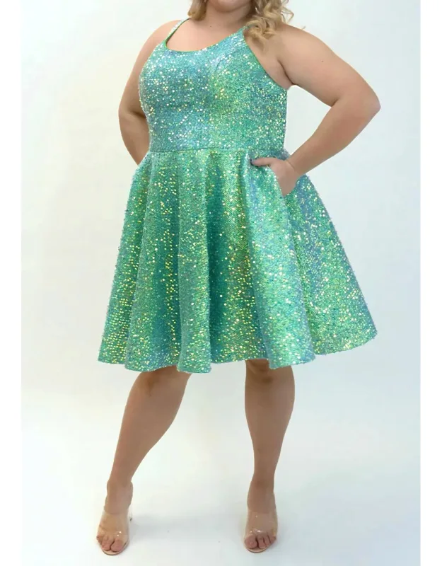 Quilted Sequin Prom Dress