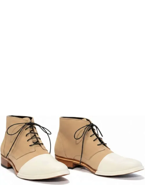 Suede Paint Dipped Toe Boots