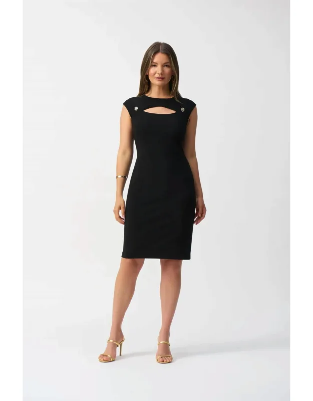 Cutout Yoke Sheath Dress