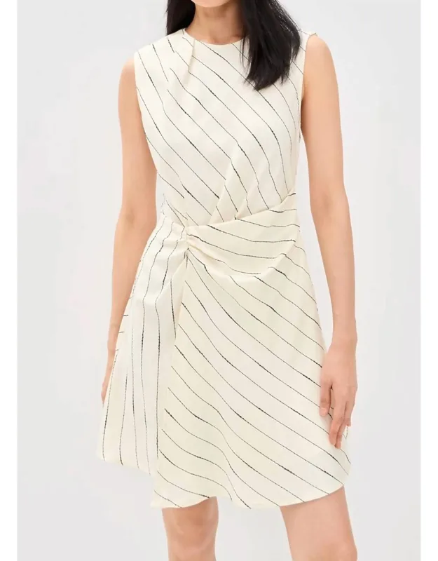 Rebekah Mini Dress - Fit And Flare Silhouette, Lightweight Linen Blend