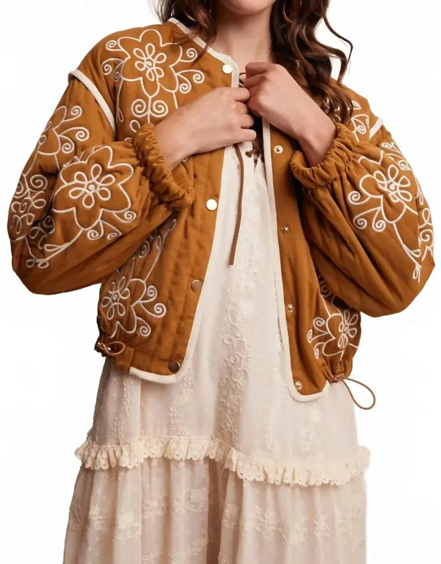 Embroidered Quilted Western Jacket